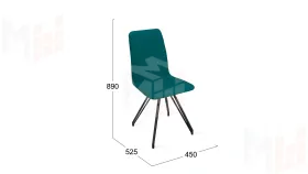 Стул Стенли К4 Черный муар, Велюр Confetti Izumrud