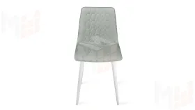 Стул Хьюго К1С Белый матовый, Велюр Confetti Silver