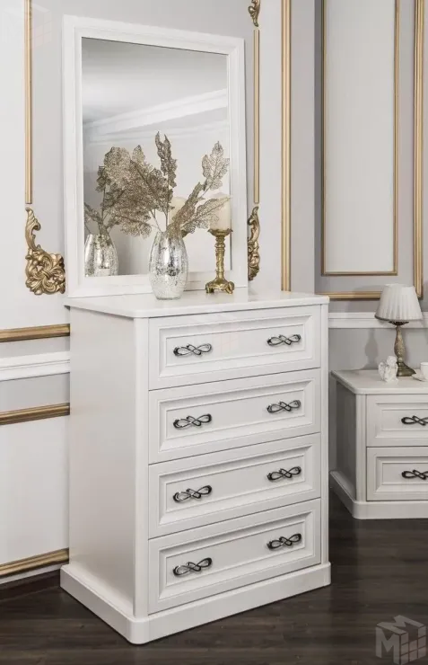 Зеркало для комода Мишель белый матовый (спальня)