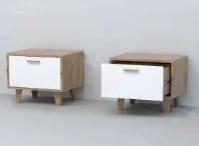 Тумба Т-5 Эго на ножках Дуб Крафт Золотой/Белый Глянец