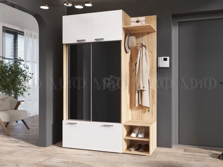 Прихожая Стелла (Дуб крафт/белый глянец)