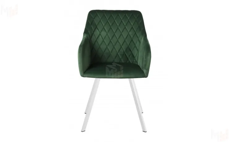 Кресло поворотное Барли Confetti deep forest/белый