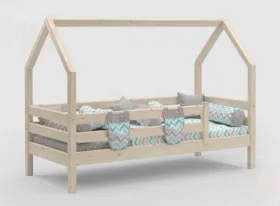 Кровать с надстройкой Соня (прозрачный лак)