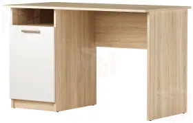 Компьютерный стол ПКС-12  Дуб Сонома - Белый глянец