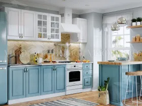 Кухня Констанция 2,0 комп. №3 (белый матовый/голубой)