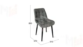 Стул BOSTON Черный муар, Велюр V003 темно-серый