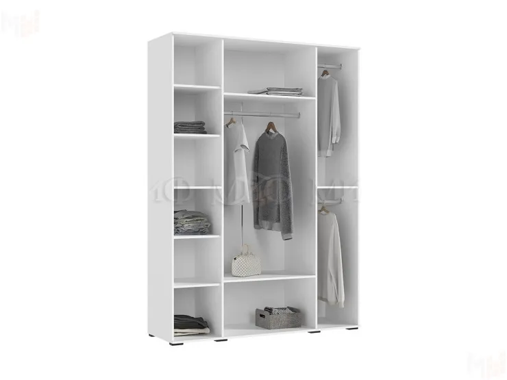 Шкаф Норд 4-х створчатый (белый/белый глянец)