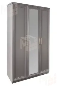 Шкаф Мокко 3-дверный с зеркалом серый камень