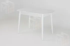 Стол раскладной Хоста с цилиндрическими опорами Белый