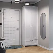 2.02.01.470.1 СИРИУС шкаф 2 двери и 1 ящик 78х59х220 белый RU