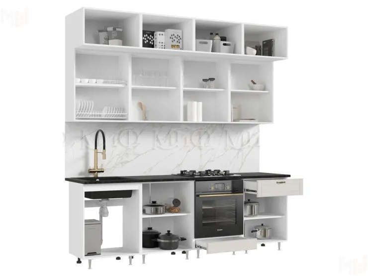 Кухня Престиж 2,4 Браш лайт грей