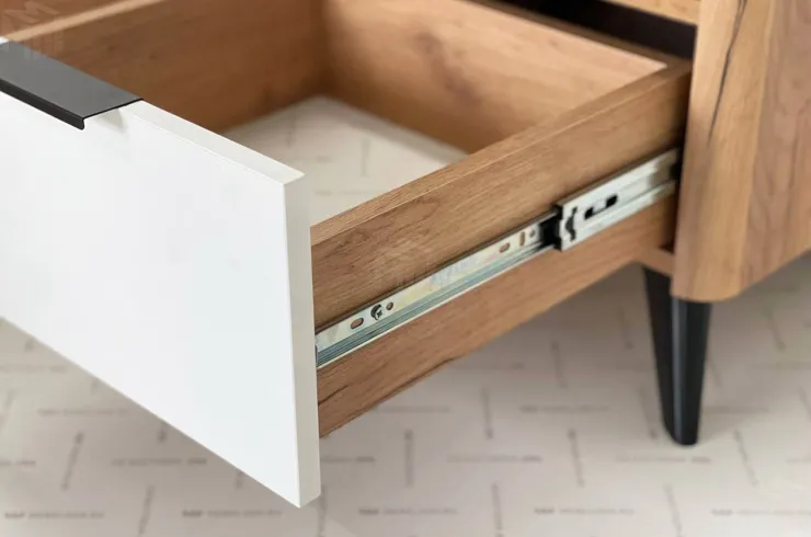 Тумба Адам  прикроватная дуб крафт золотой/белое дерево