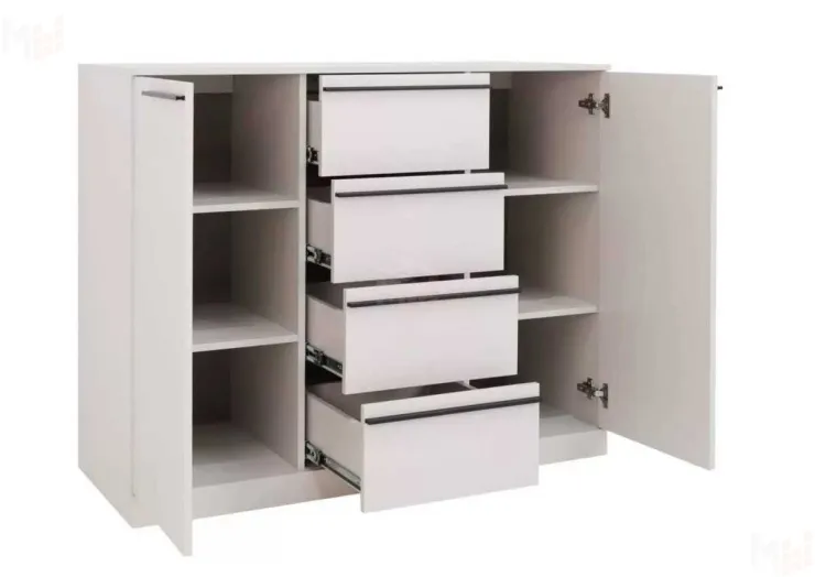 Комод Николь 8 Кашемир/Ручки-черные матовые