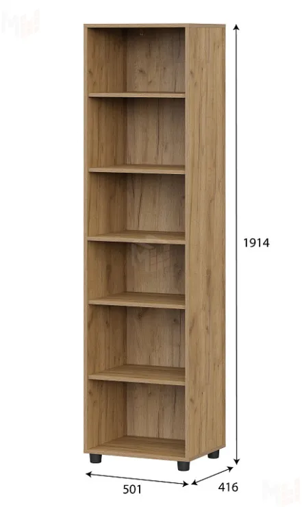 Пенал глухой Милан Дуб Золотой/Белый Матовый