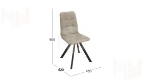 Стул Аспен К2 Черный муар Велюр Confetti Smoke