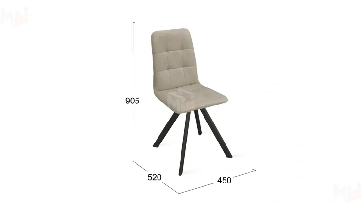 Стул Аспен К2 Черный муар Велюр Confetti Smoke