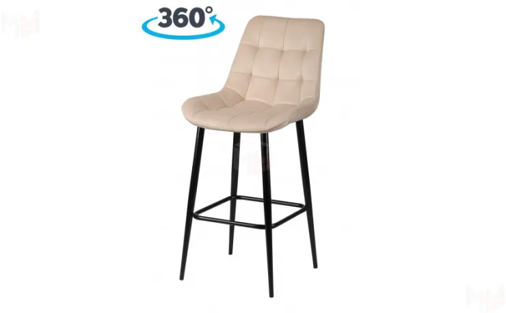 Барный поворотный стул Эйден Confetti cream/черный