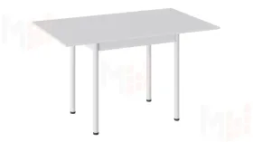 Стол  раздвижной Родос Тип 2 с опорой d40 Белый муар, Белый