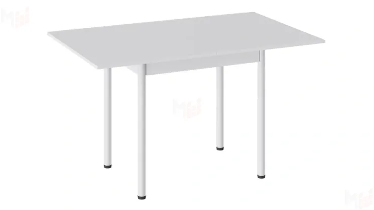 Стол  раздвижной Родос Тип 2 с опорой d40 Белый муар, Белый