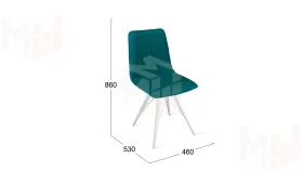 Стул Хьюго К3 Белый матовый, Велюр Confetti Izumrud