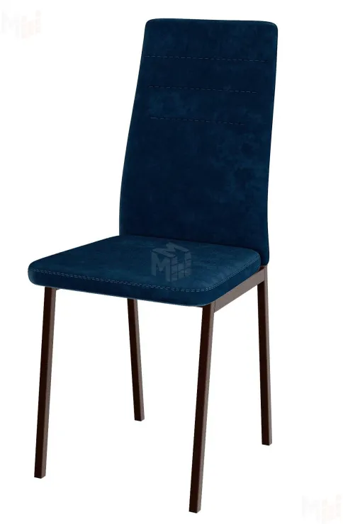 Стул Амстер (велюр синий, ноги шоколад)
