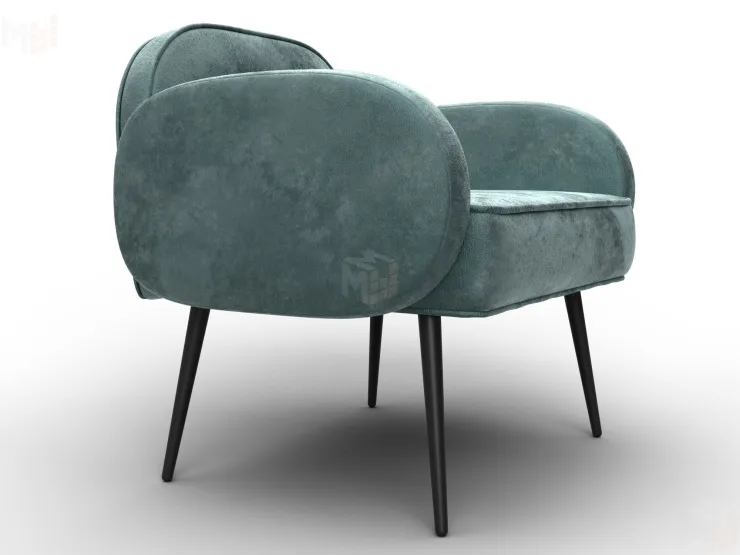 Кресло Лига-086 ( велюр NUVOLA 73 серо-бирюзовый )