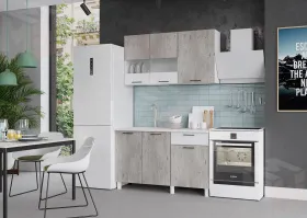 Кухня ТРЕНД 1,3 МДФ белый эмалит/бетон лайт