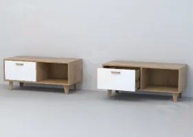 Тумба Т-4 Эго на ножках Дуб Крафт Золотой/Белый Глянец