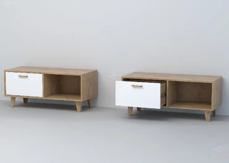 Тумба Т-4 Эго на ножках Дуб Крафт Золотой/Белый Глянец