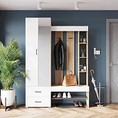 Прихожая Домино (крафт золотой/белый)