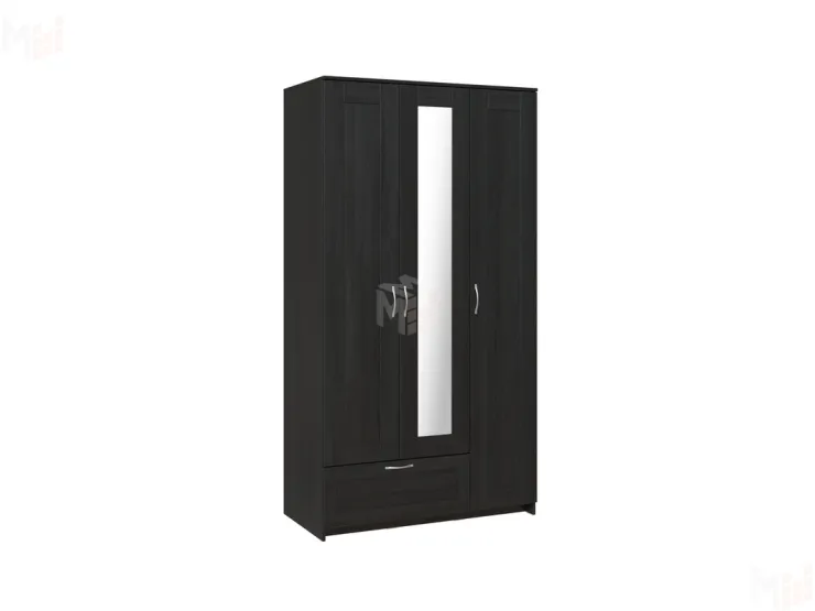 2.02.01.510.5 СИРИУС шкаф 3 двери и 1 ящик 117х59х220 Дуб Венге RU (с 1 зеркалом)