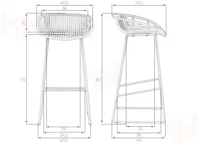 Стул барный DOBRIN FRANK (черный)