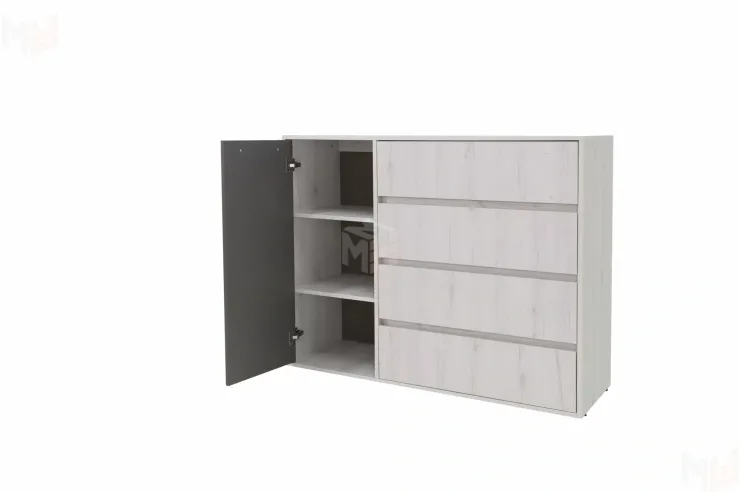 Комод Нильс 5 Дуб Эльза/Темно-Серый Лофт