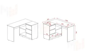 Стол Челси угловой (сонома/белый глянец)