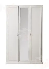 Шкаф Мишель 3-дверный (2+1) с зеркалом белый матовый