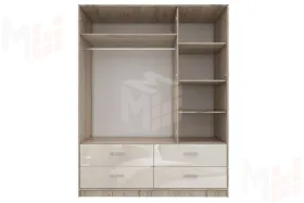 Шкаф 3-х дверный с зеркалом и ящиками  Лациа 418.01