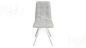 Стул Аспен К3 Белый матовый, Велюр Duna Silver