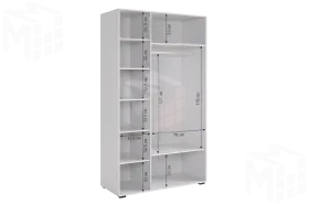 Шкаф трехдверный Ева  105.01 белое дерево/белый матовый