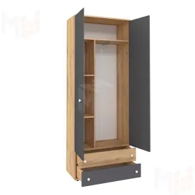 Шкаф для одежды и белья ЛОЙС 92  Графит