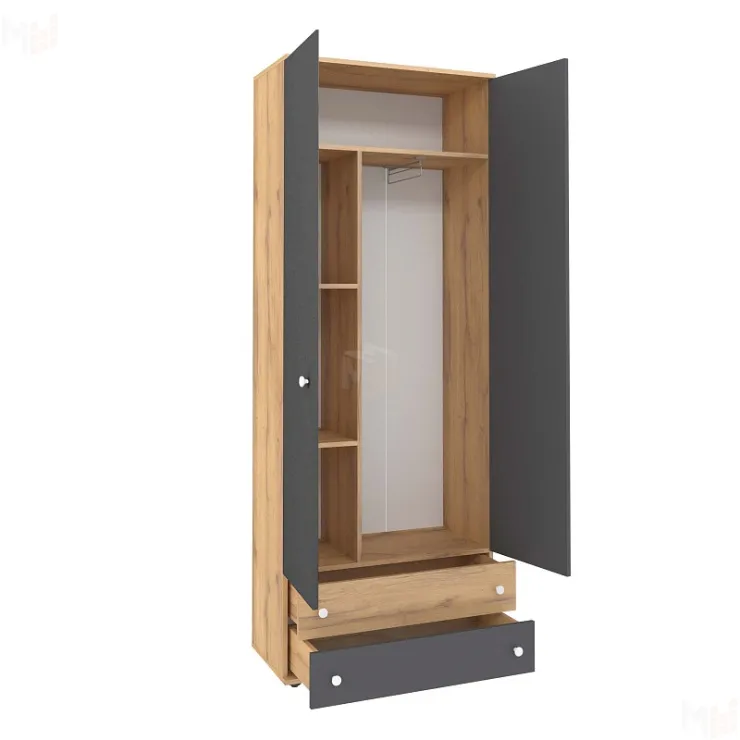 Шкаф для одежды и белья ЛОЙС 92  Графит