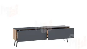 Тумба ТВ Порто с опорами - СМ-393.03.011 Яблоня Беллуно, Графит софт