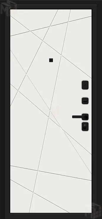 Входная металлическая дверь Кьюб (RBE)  Total Black/Super White