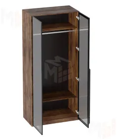 Шкаф двухстворчатый Браун со стеклянными дверями Вариант 1