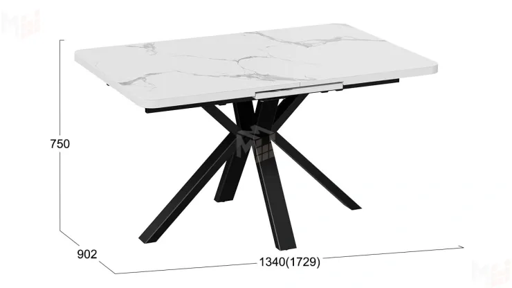 Стол обеденный Хэмптон Тип 1 белый мрамор