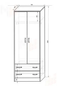 Шкаф двухдверный ФУТ-13/3 серия Футбол