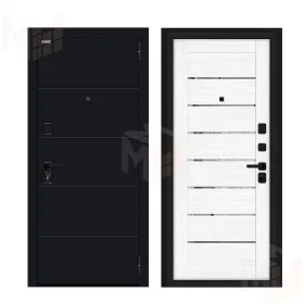 Входная металлическая дверь Прайд Total Black/Snow Melinga