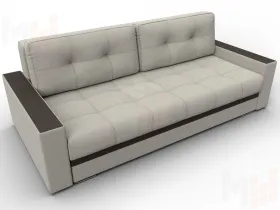 Диван прямой с декором Лига-096 НПБ ( Амур 02 Бежевый;Коричневый )