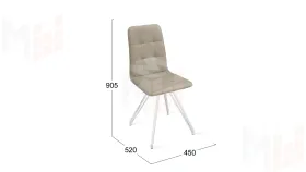 Стул Аспен К4 Белый матовый, Велюр Confetti Smoke