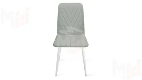 Стул Стенли К1С Белый матовый, Велюр Confetti Silver
