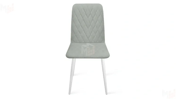 Стул Стенли К1С Белый матовый, Велюр Confetti Silver